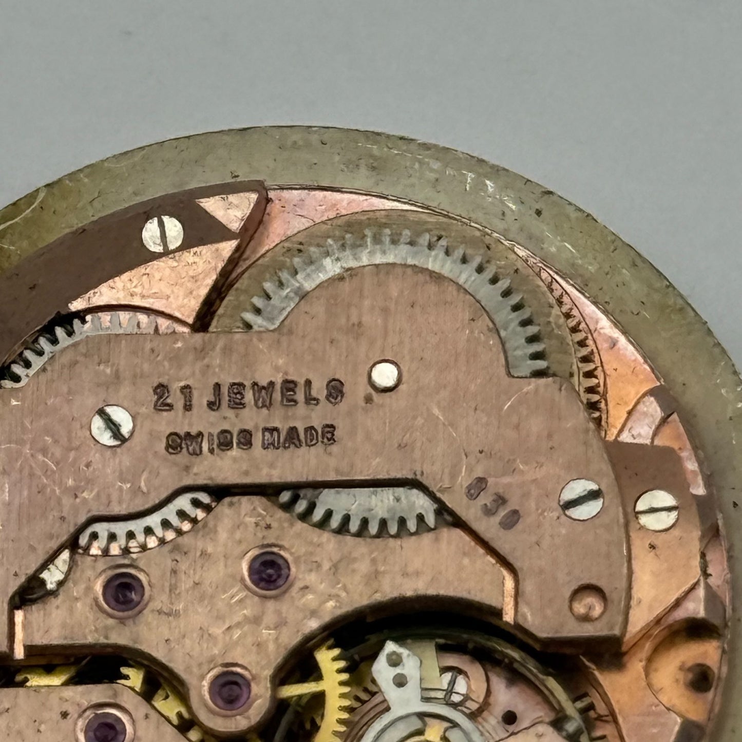 Helvetia 830 Watch Movement Chalet Manual Wind Vintage Swiss Parts Repair 25.8mm