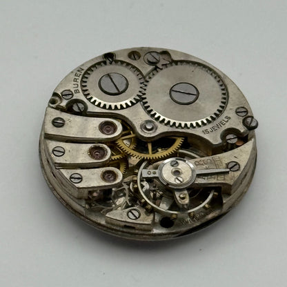 Buren 15 Jewels Trench Watch Movement Manual Wind Vintage Parts Repair 23.5mm