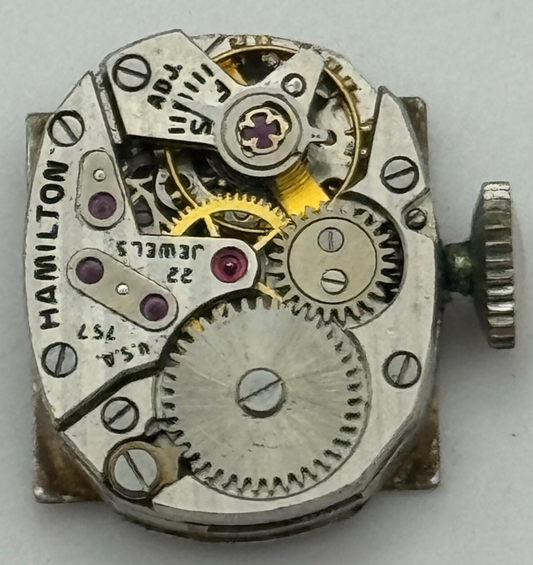 12.7mm Ladies Hamilton Cal 757 Manual Wind 22 Jewels Swiss Watch Movement PARTS