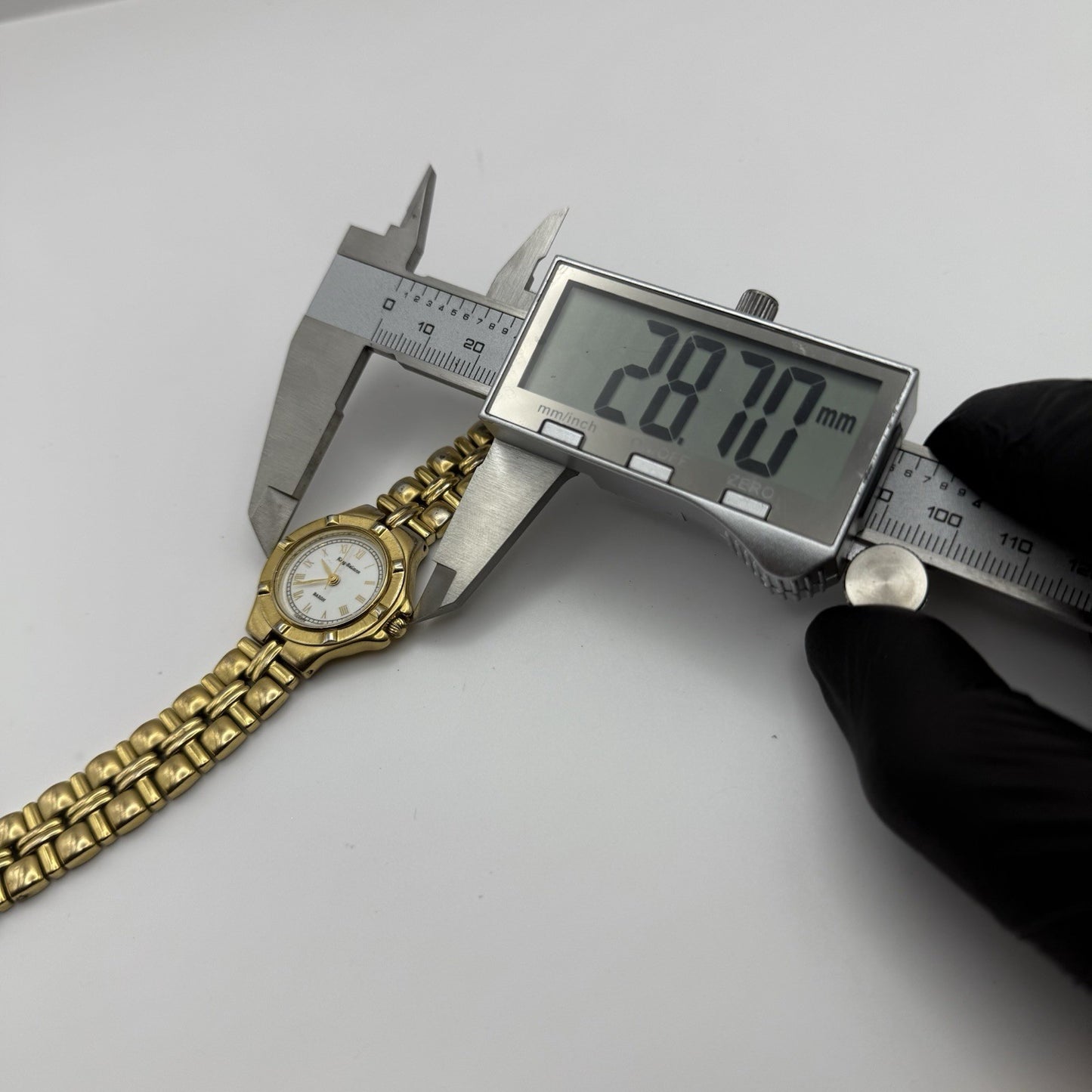 28mm Working Ladies Krug Baumen Baron 4959KL Gold Plated Quartz Watch 5.7 Inches