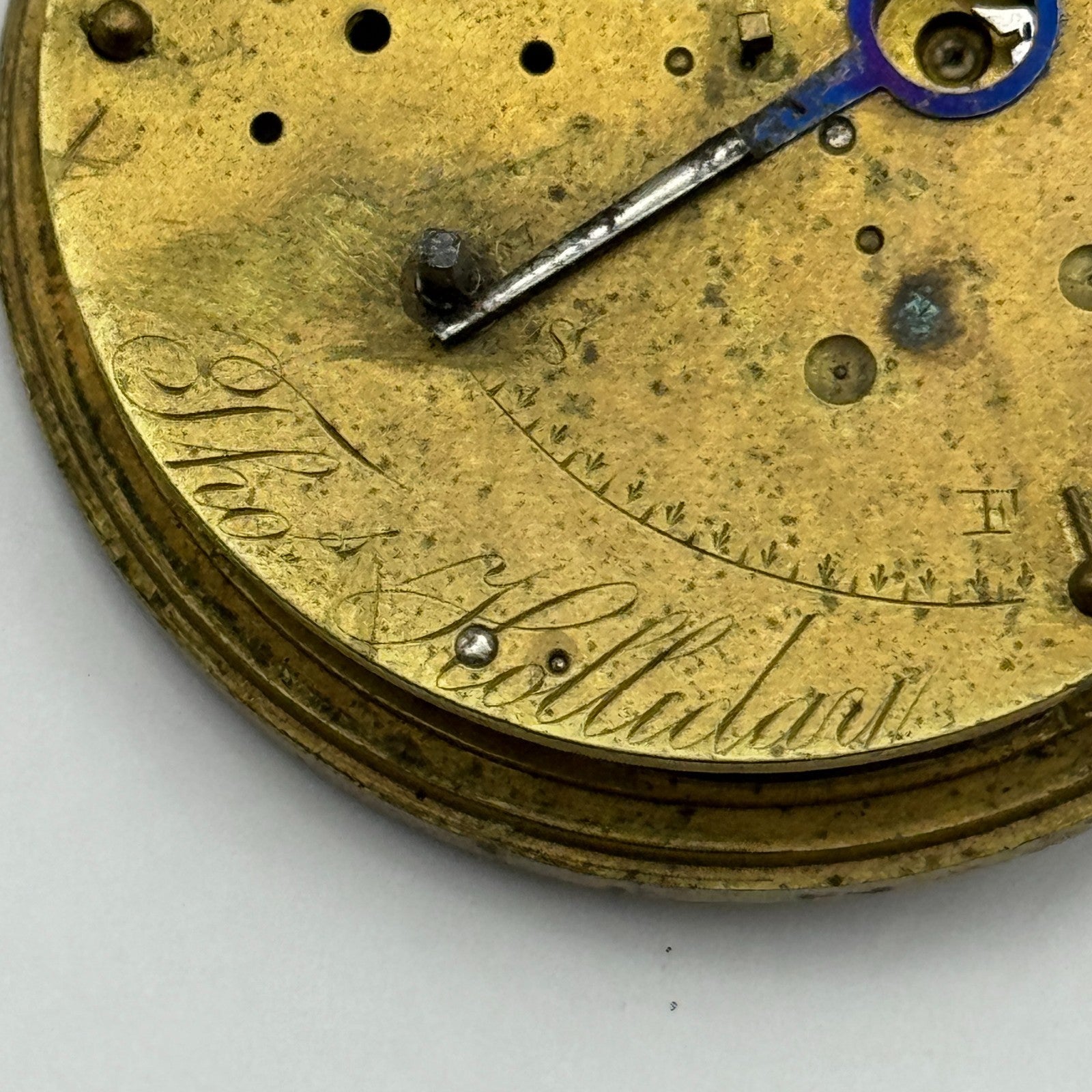 Fusee Pocket Watch Movement Antique English Key Wound Parts Repair Spares 46.9mm