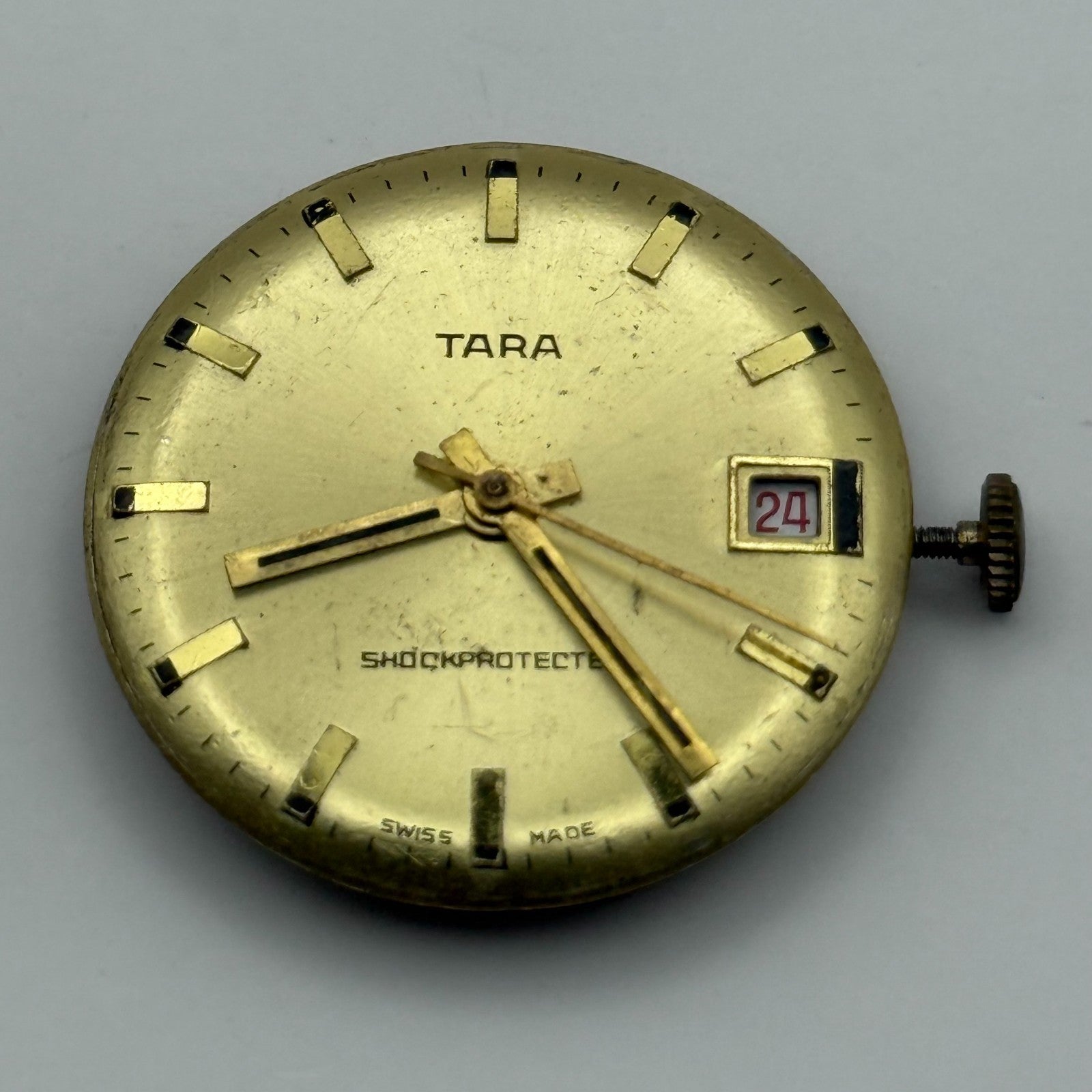 EB 8800 Watch Movement Tara Date Manual Wind Vintage Swiss Parts Repair 26.9mm