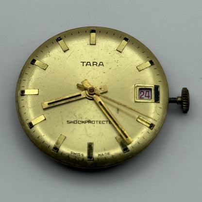 EB 8800 Watch Movement Tara Date Manual Wind Vintage Swiss Parts Repair 26.9mm