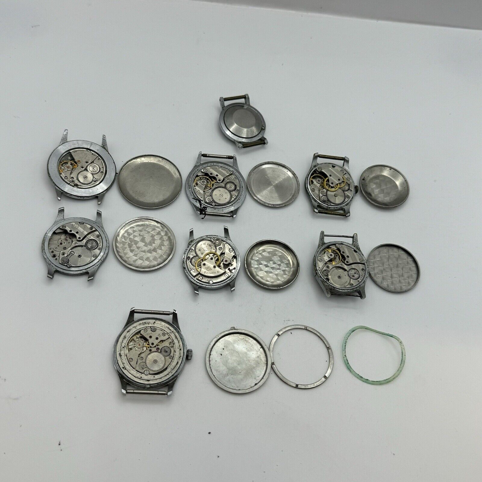 8 x Vintage Soviet Manual Wind Watch Heads For Parts Repair Job Lot Bundle