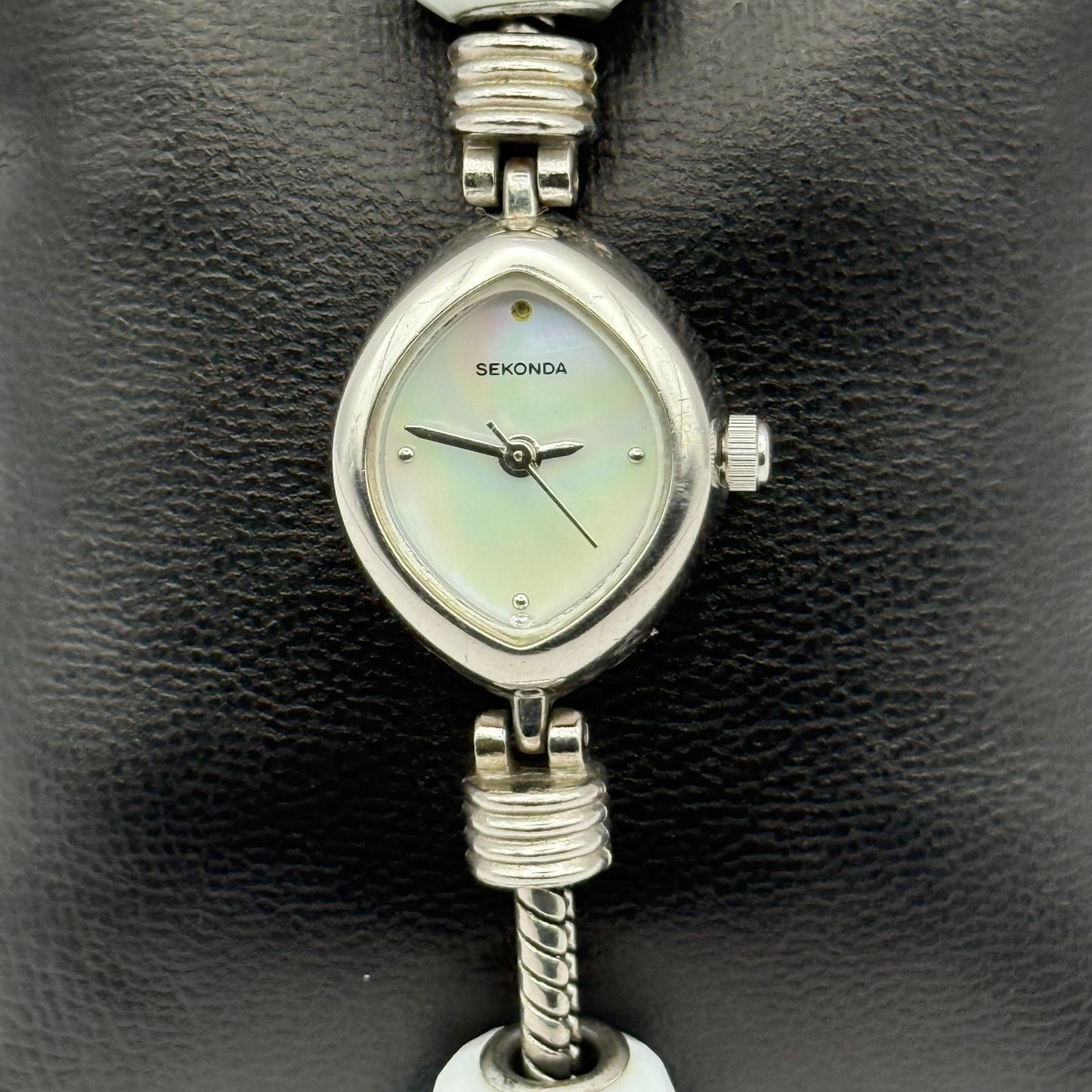 Sekonda Ladies Quartz Watch MOP Dial Beaded Design Bracelet Japan Working 20mm