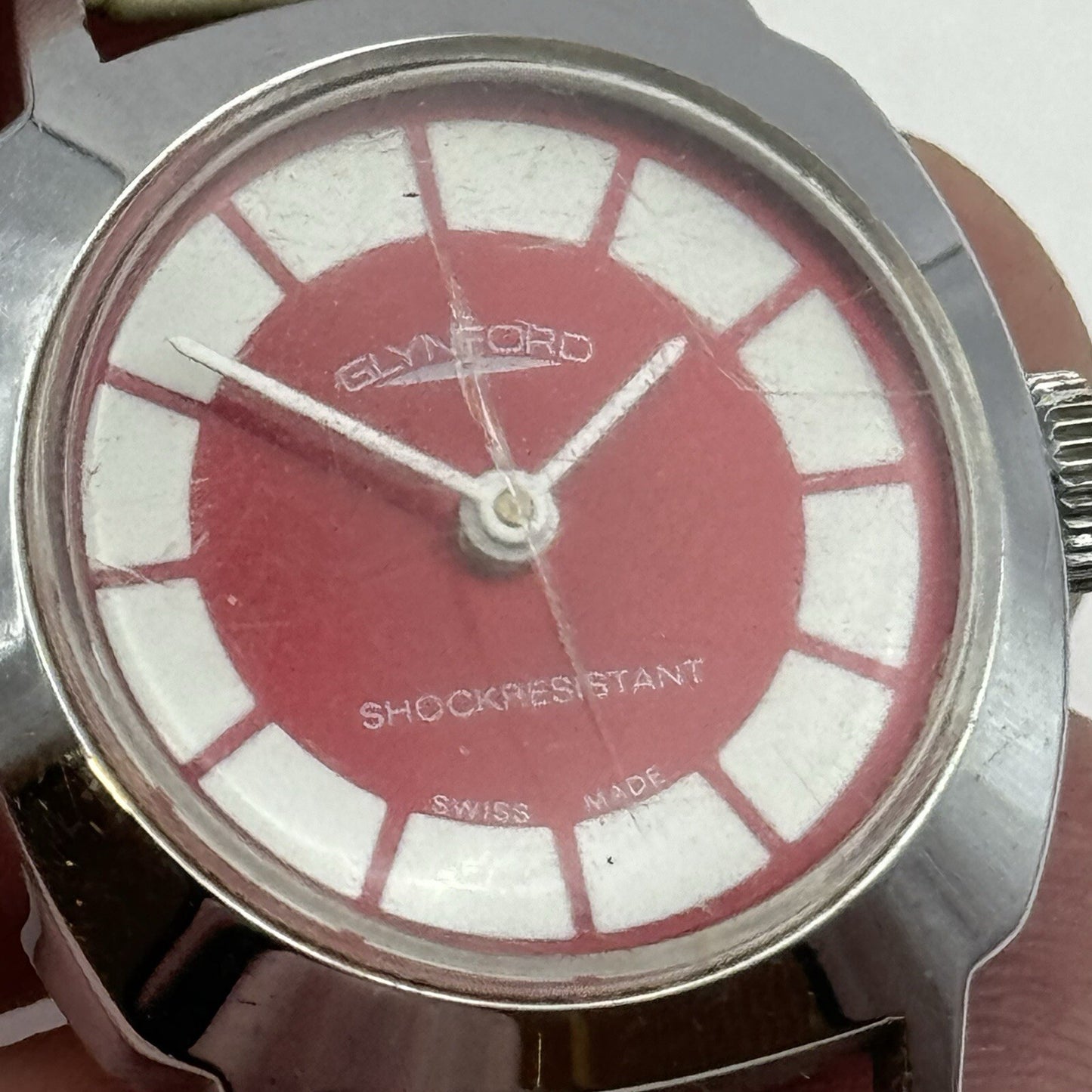 26mm Ladies Manual Wind Glynford Basis Red DialSwiss Watch FOR PARTS TO RESTORE