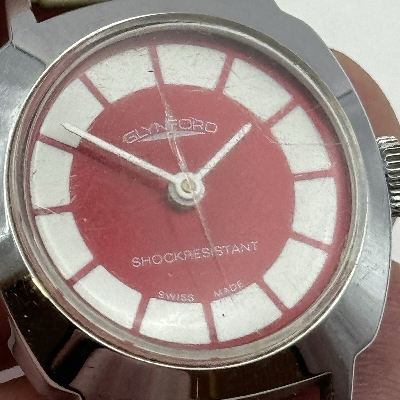 26mm Ladies Manual Wind Glynford Basis Red DialSwiss Watch FOR PARTS TO RESTORE
