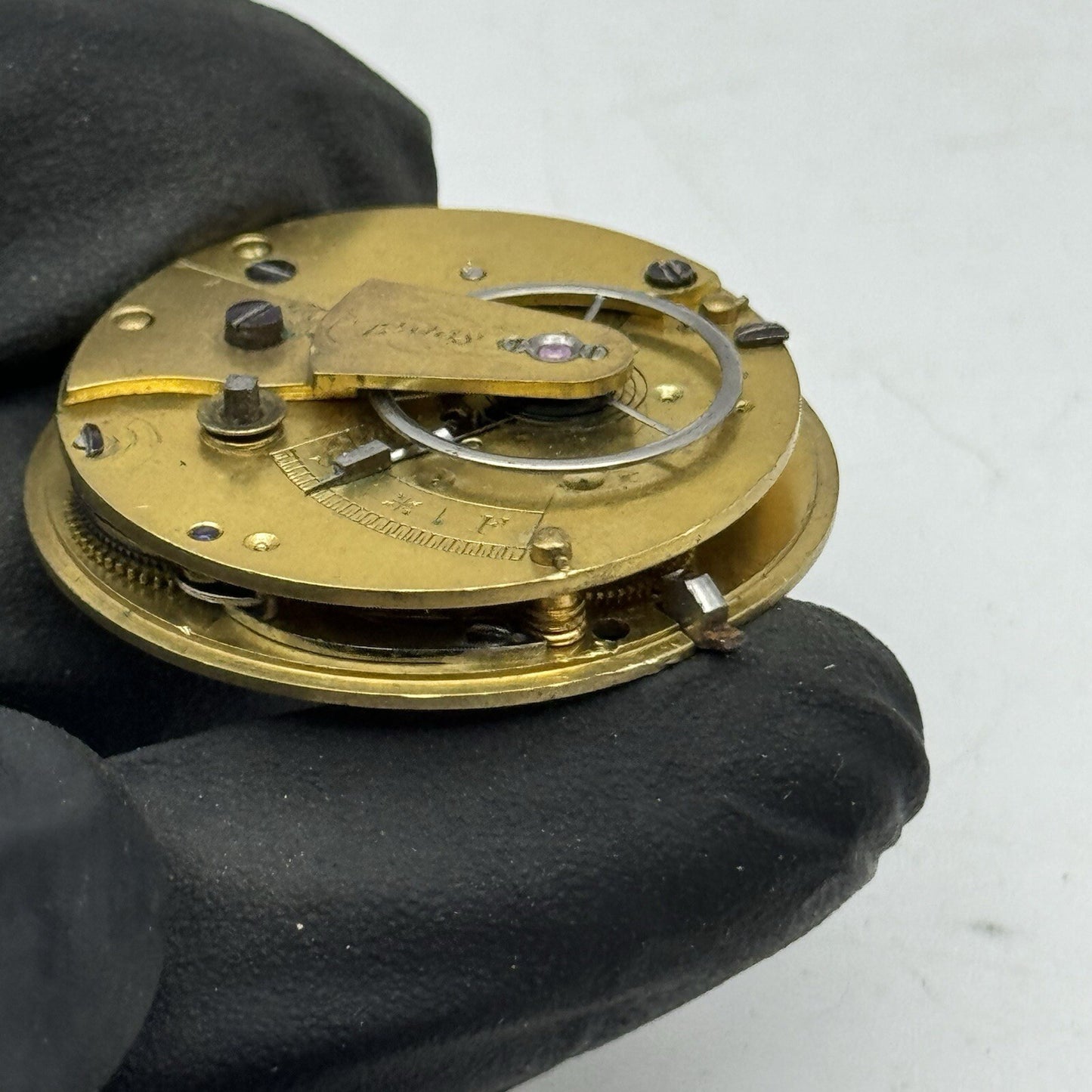 33.7mm Unidentified Quality Fusee Antique Pocket Watch Movement FOR PARTS