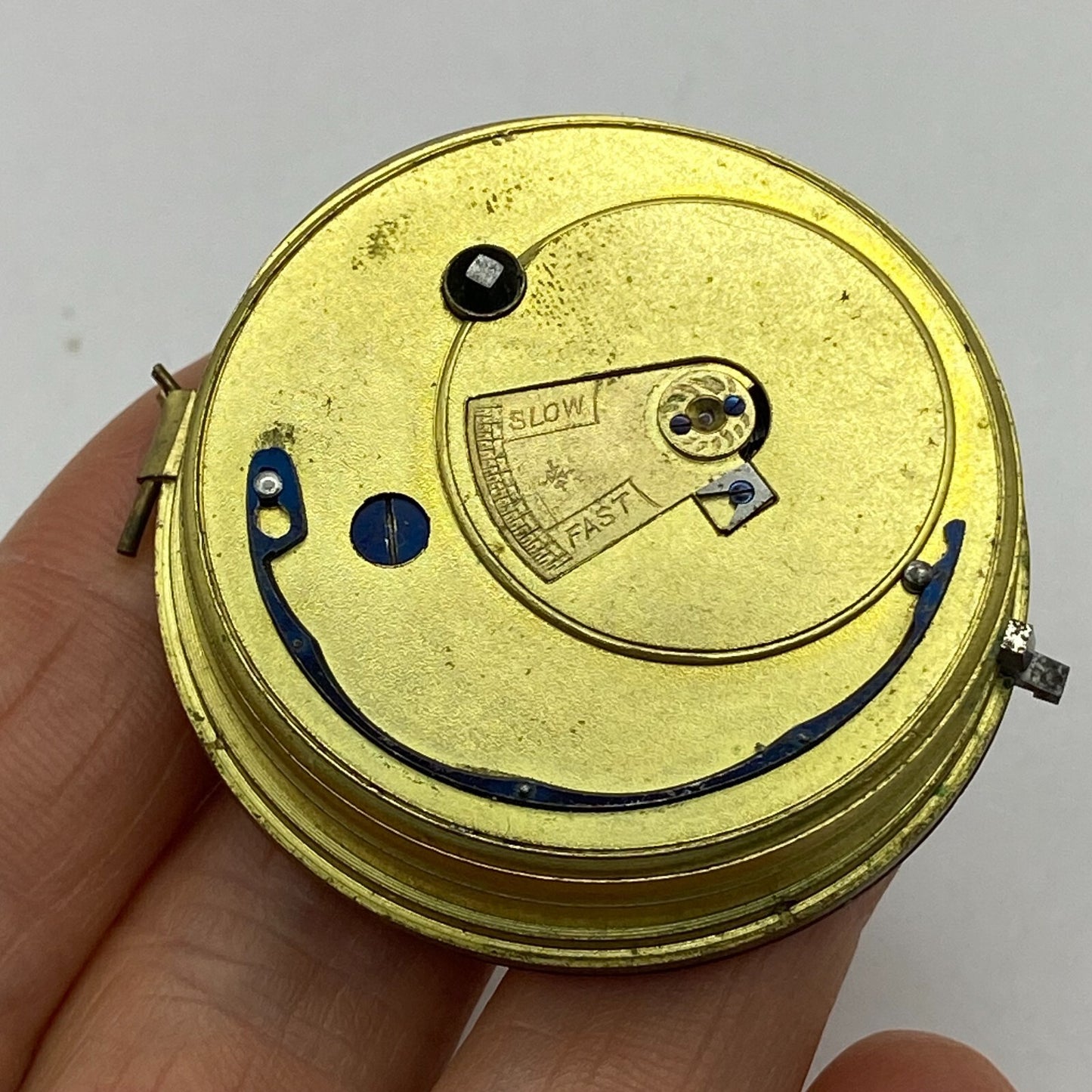 44.6mm Antique Key Wound Reversing Pinion Pocket Watch Movement PARTS REPAIR