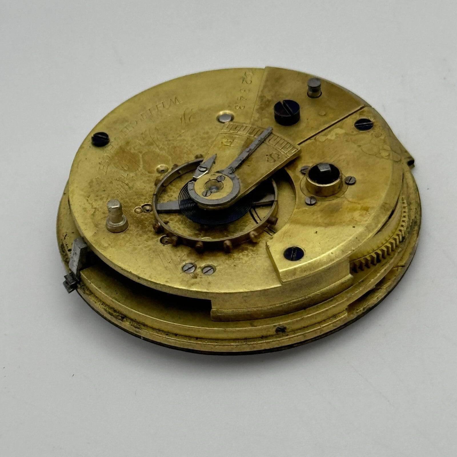 44.9mm Antique F Taylor Whitchurch Balance Intact Pocket Watch Movement PARTS