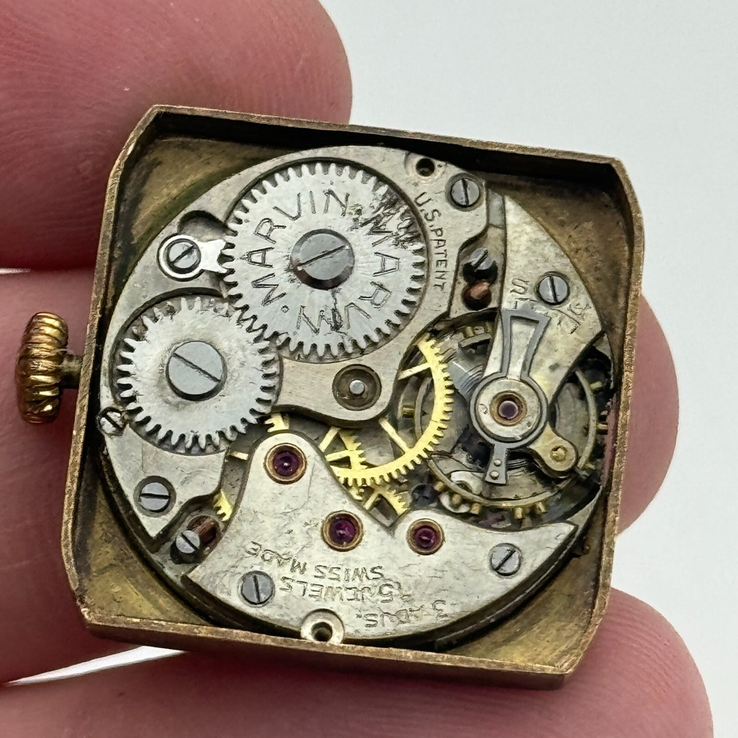 23.3mm Marvin U.S Patent Sub Seconds Trench Watch Movement Manual Wind PARTS