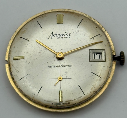 AS 1691/93 Watch Movement Accurist Manual Wind Vintage Swiss Parts Repair 30.3mm