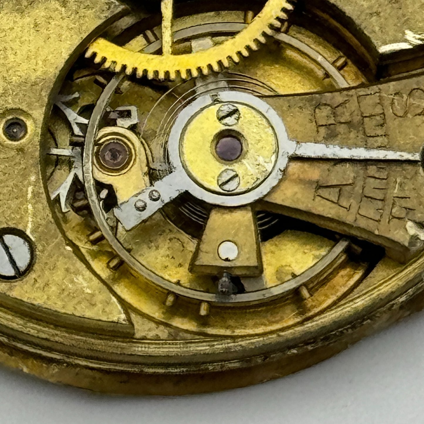 41.6mm Vintage Swiss Open Face Pocket Watch Movement PARTS REPAIR SPARES