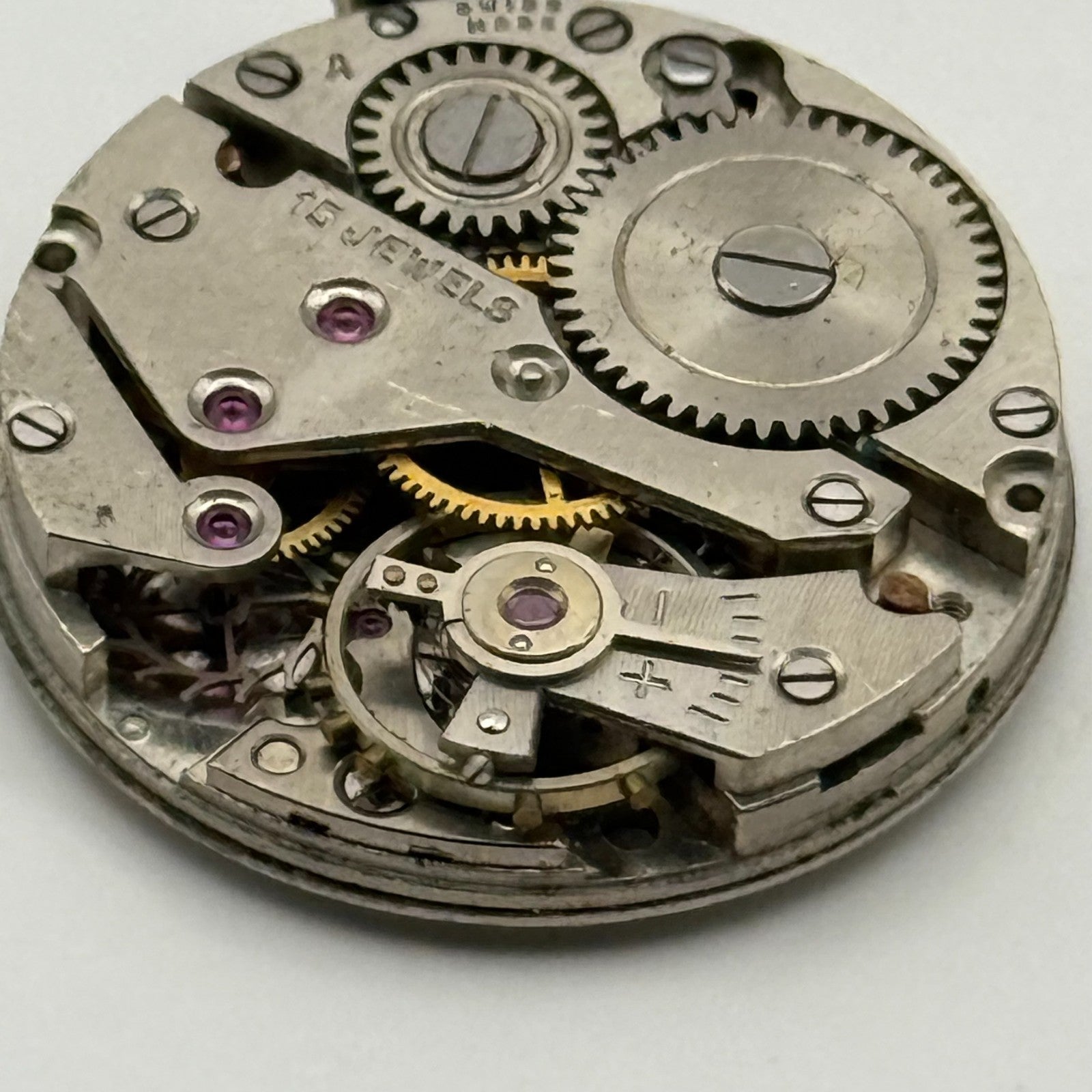 AS 984 Watch Movement Avia Manual Wind Vintage Swiss 15 Jewels Parts 23.4mm