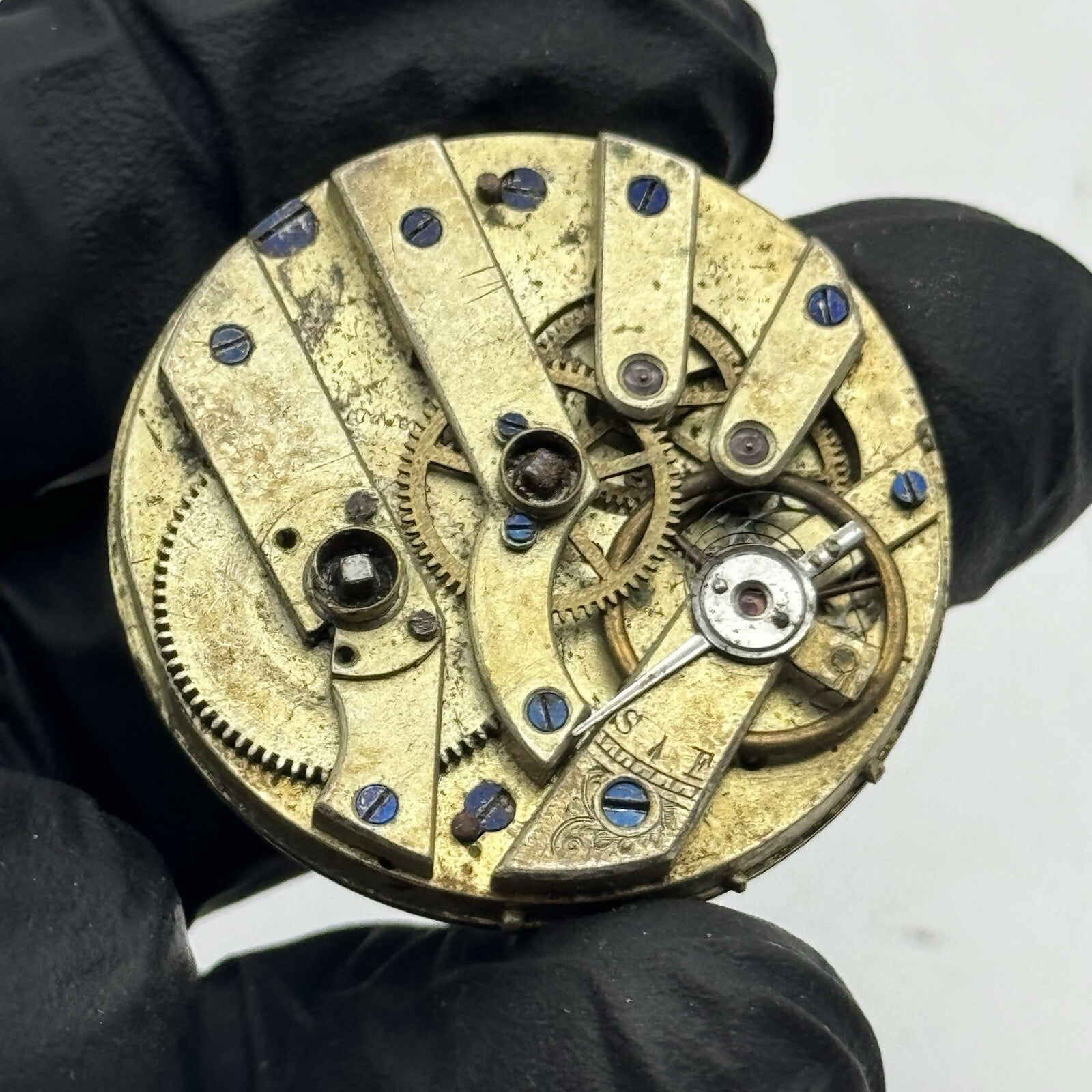 33.9mm Quality White Porcelain Dial Cylinder Watch Movement FOR PARTS