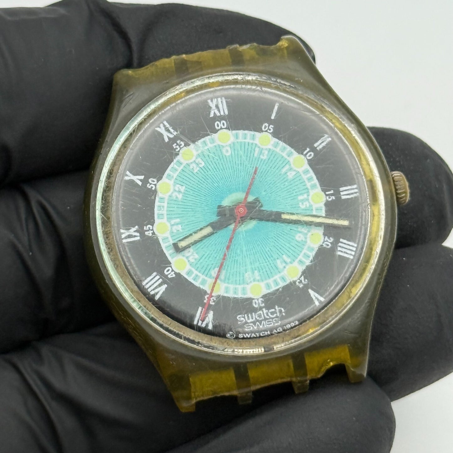 33mm Vintage 1992 Swatch Screw Driver 24 Hour Quartz Watch UNTESTED PARTS REPAIR