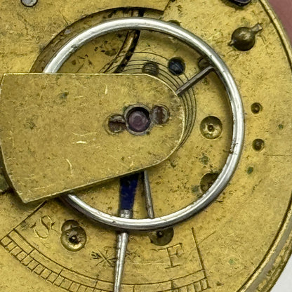 35.8mm Antique Key Wound Pocket Watch Movement PARTS REPAIR SPARES