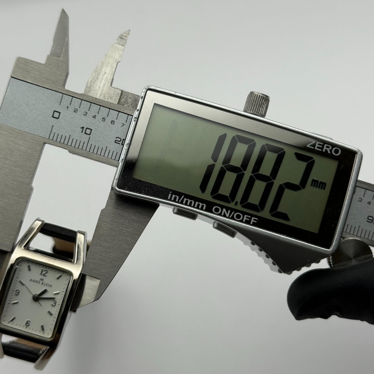 Anne Klein Ladies Quartz Watch White Dial Black Leather Strap Japan Working 18mm