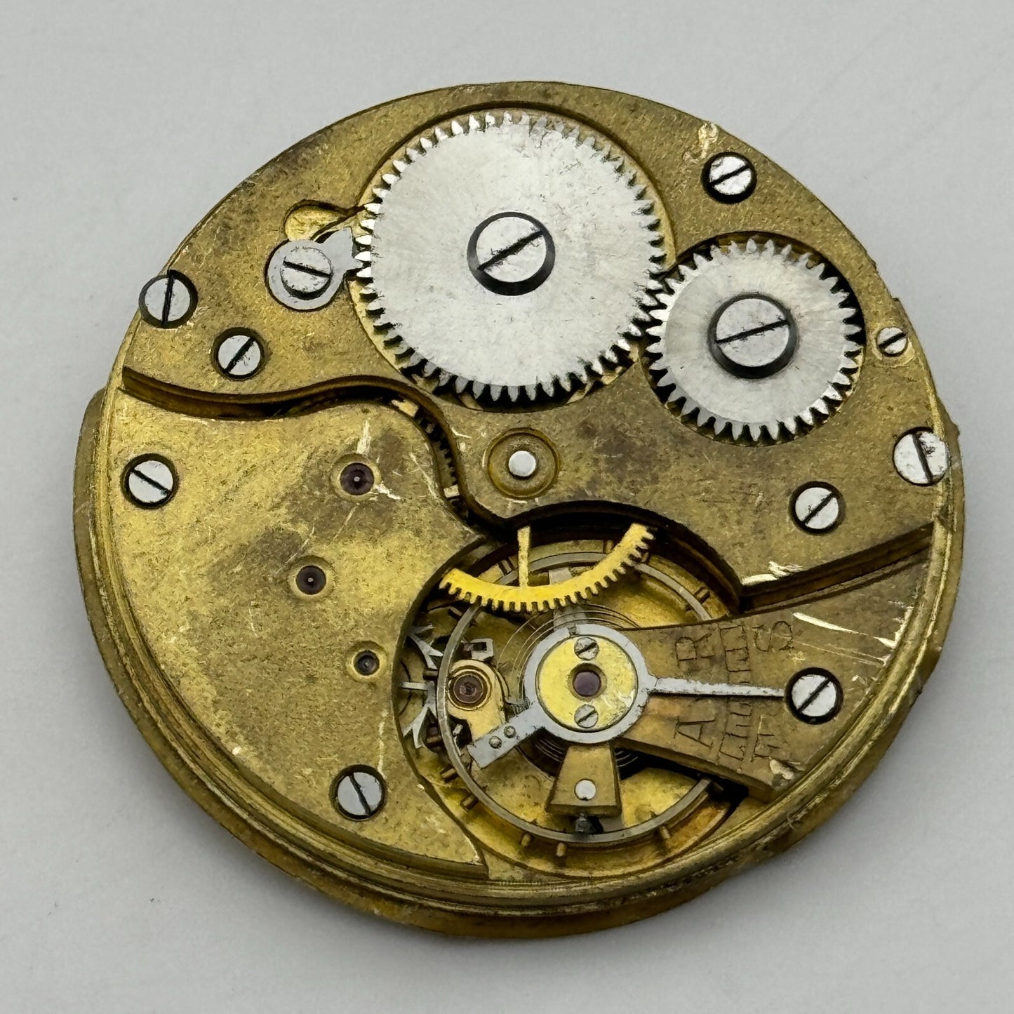 41.6mm Vintage Swiss Open Face Pocket Watch Movement PARTS REPAIR SPARES