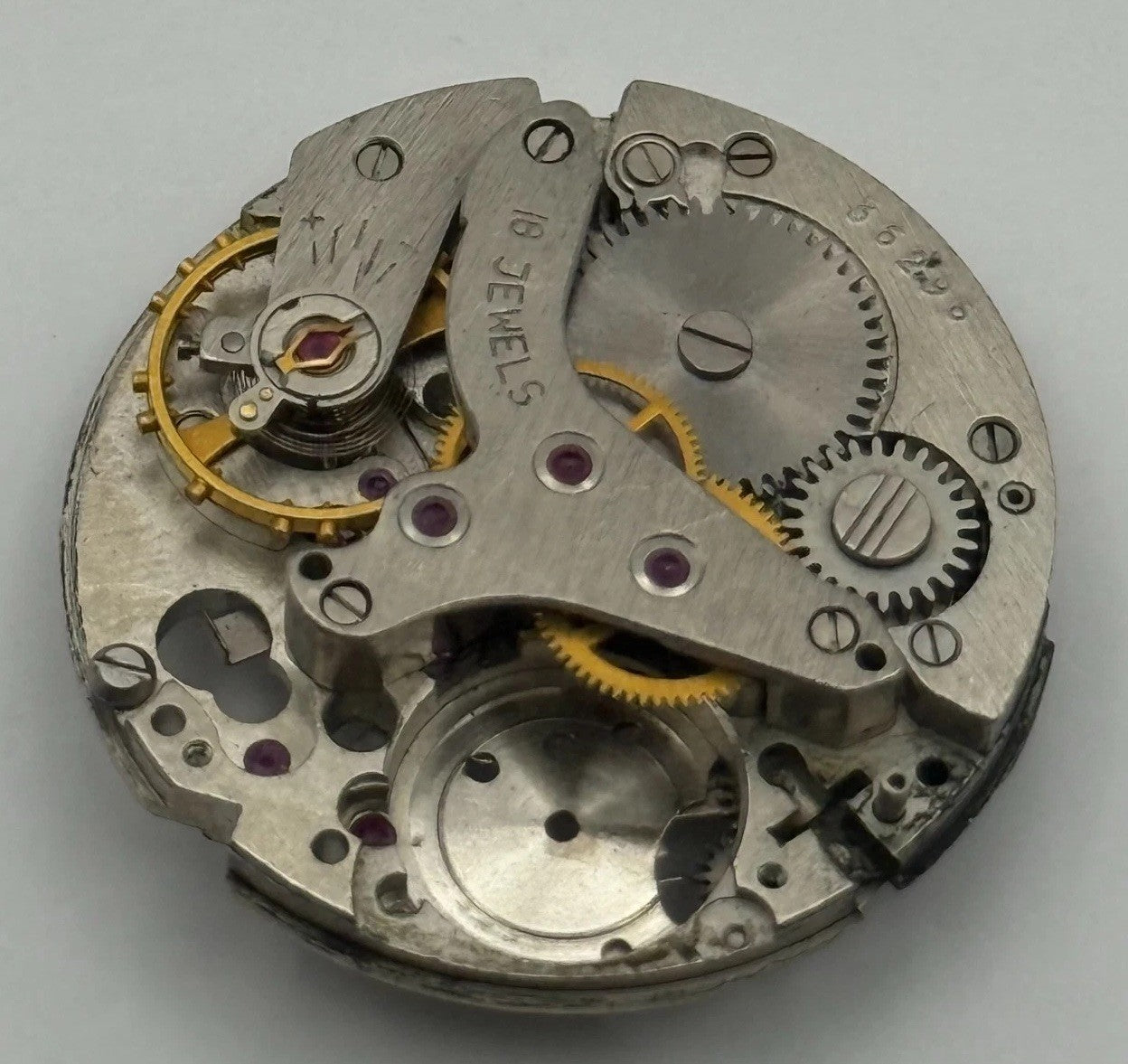 Soviet Poljot ? Alarm Watch Movement Manual Wind Vintage 18 Jewels Parts 26.6mm