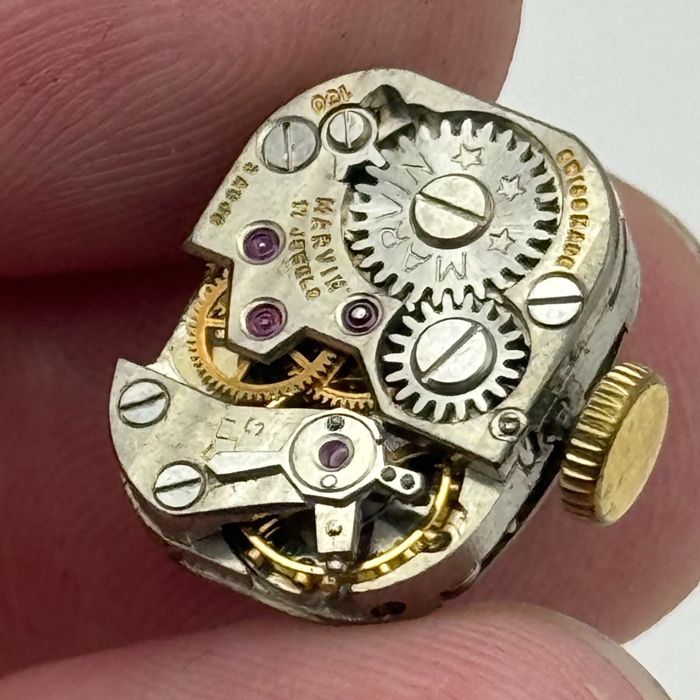 12.1mm Running Marvin Cal 160 Manual Wind 17 Jewels Swiss Watch Movement PARTS