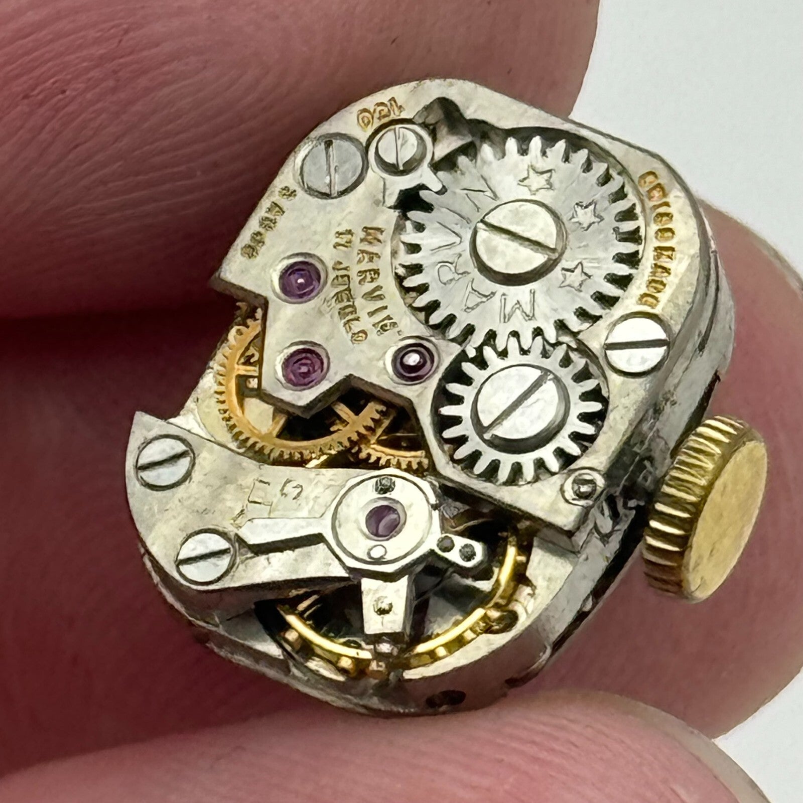 12.1mm Running Marvin Cal 160 Manual Wind 17 Jewels Swiss Watch Movement PARTS