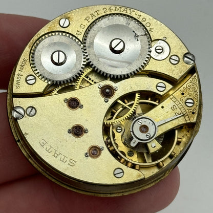 43mm Antique State US PAT.24MAY-1904 Swiss Hunter Pocket Watch Movement PARTS