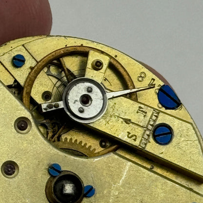36.3mm Antique Unidentified Key Wound Pocket Watch Movement PARTS REPAIR SPARES