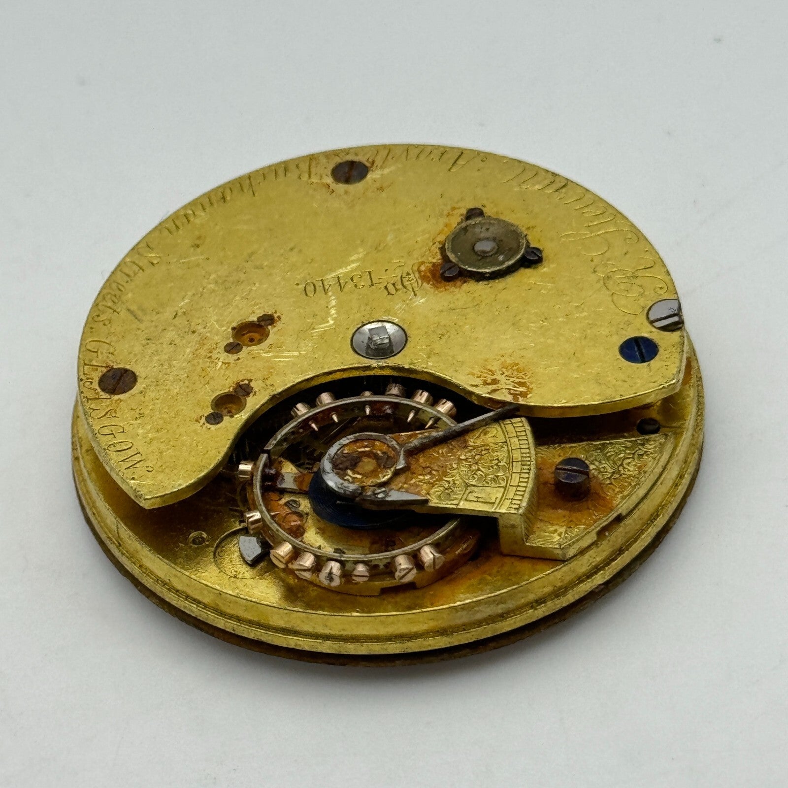 43.4mm Antique R Stewart Argyle & Buchanan Glasgow Pocket Watch Movement PARTS