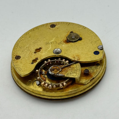 43.4mm Antique R Stewart Argyle & Buchanan Glasgow Pocket Watch Movement PARTS