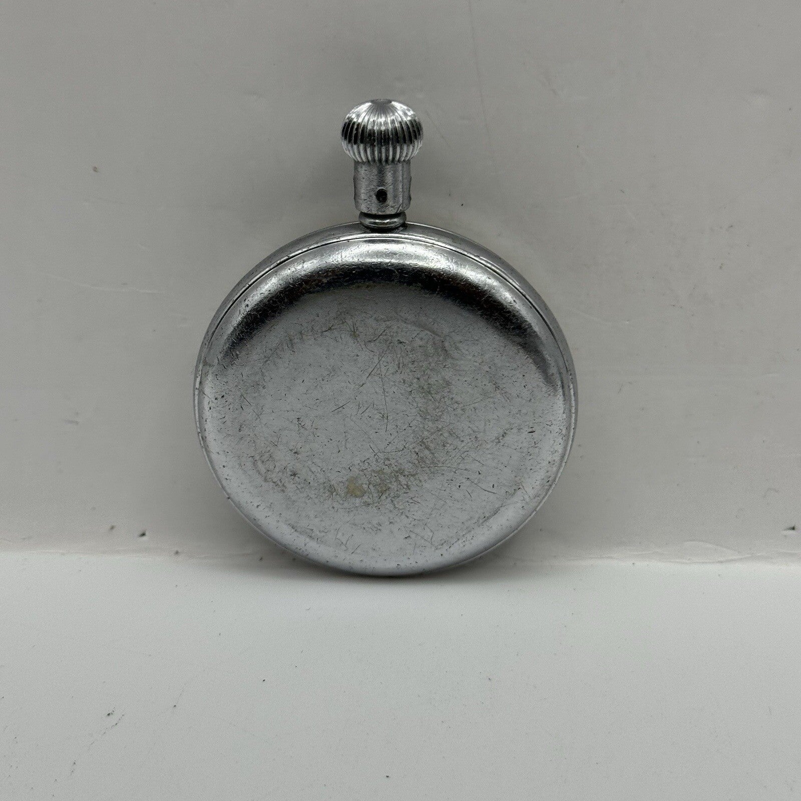 50mm Vintage Smiths Dennison Case SW43 Stop Watch Silver Tone For Parts / Repair