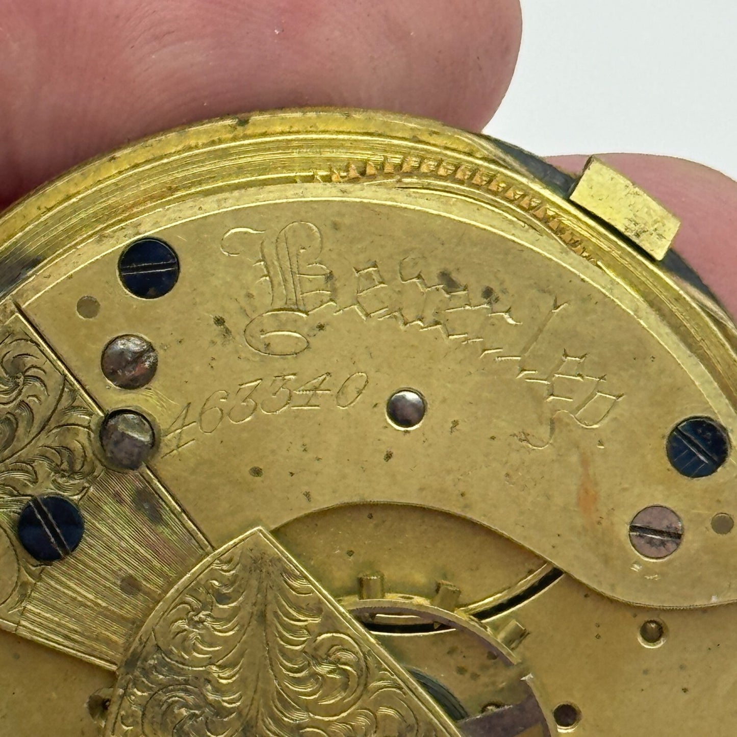 46.6mm Richard Grunert Beverley Antique Key Wound Pocket Watch Movement PARTS