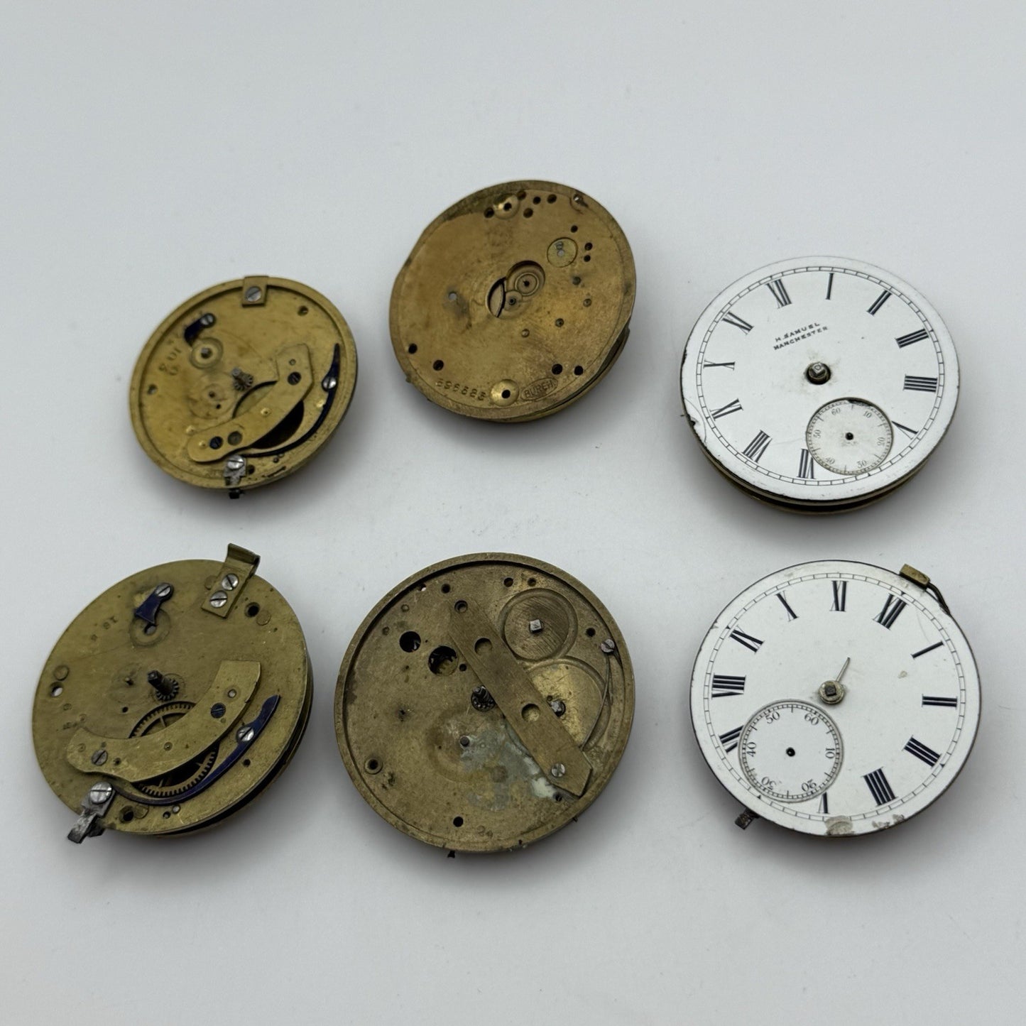 Bundle Mixed Antique / Vintage Pocket Watch Movements Joblot PARTS REPAIR SPARES