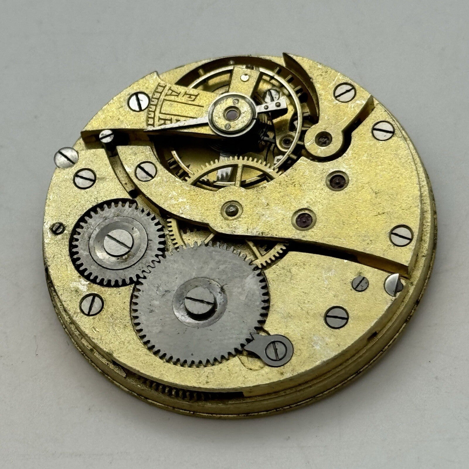 41.7mm Manual Wind Unidentified Patent Pocket Watch Movement White FOR PARTS