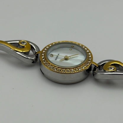 22mm Working Ladies Sekonda Two Tone Jewelled Quartz Japan Watch 6.75 Inches