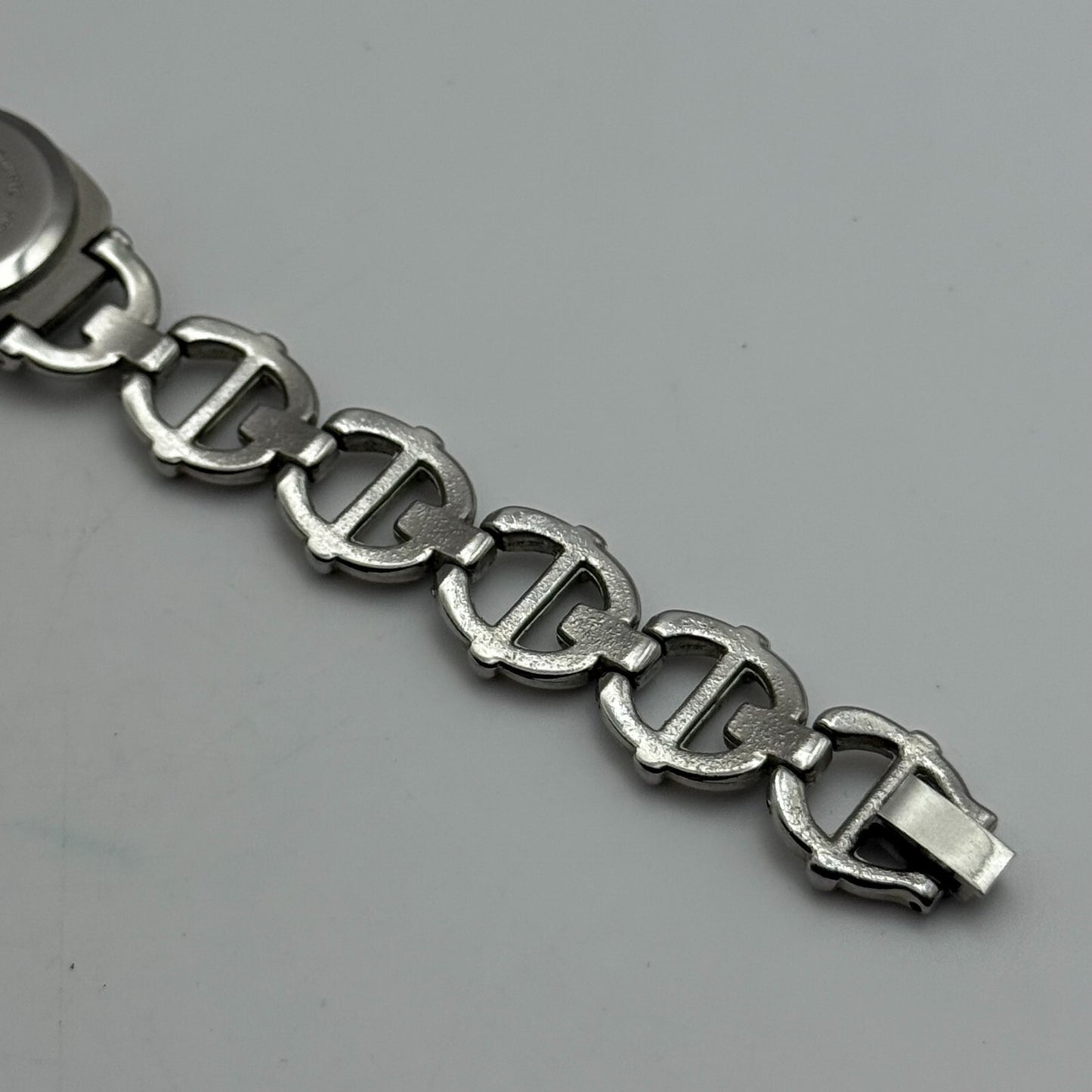 22mm Working Ladies Colleiten Silver Tone Panel Bracelet Quartz Watch 7.2 Inches