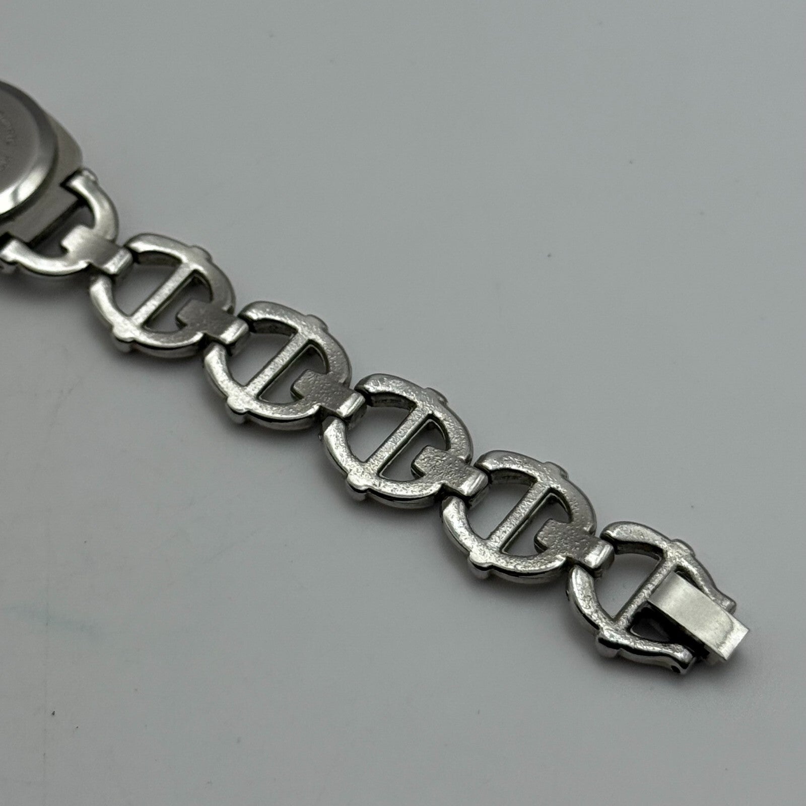 22mm Working Ladies Colleiten Silver Tone Panel Bracelet Quartz Watch 7.2 Inches