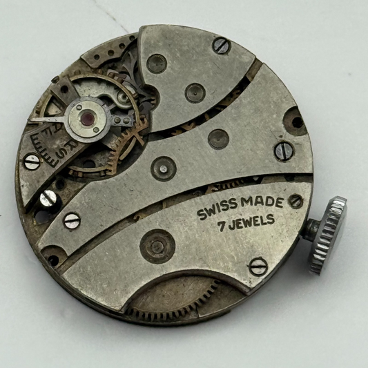 AS A Schild 7 Jewels Swiss Watch Movement Manual Wind Vintage Parts 23.7mm