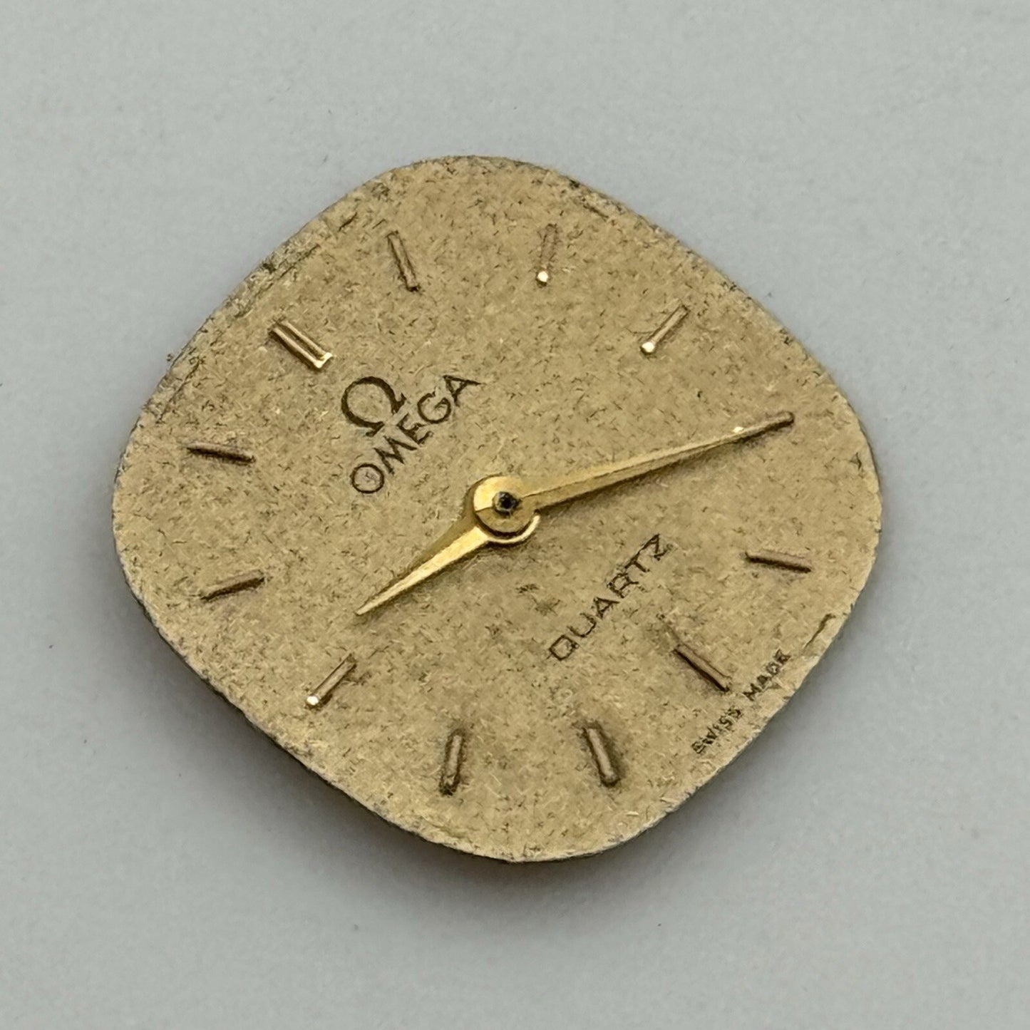 16mm Vintage Square Omega Quartz Ladies Wristwatch Dial + 2 Hands Spares Parts