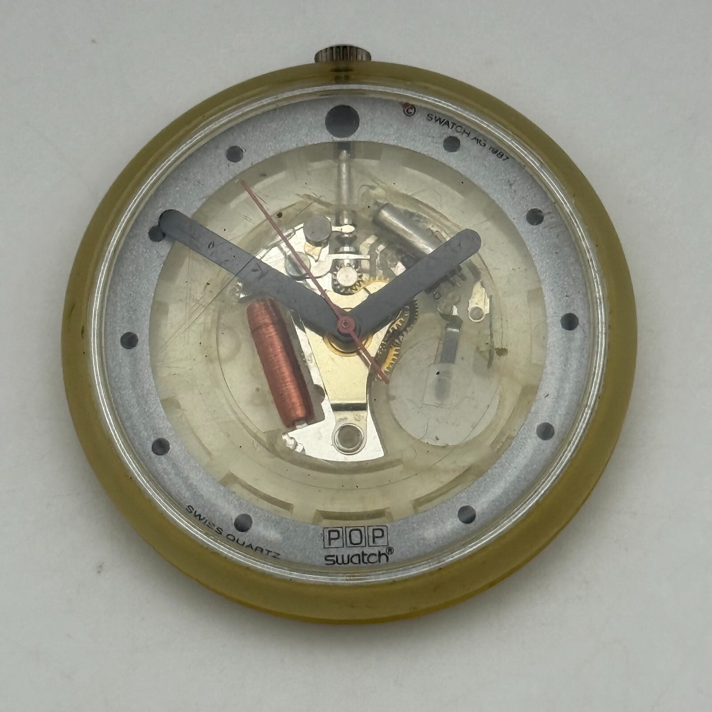 39mm Vintage 1987 Swatch Pop BK102 Hot Turq Watch UNTESTED PARTS REPAIR