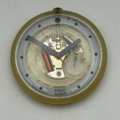 39mm Vintage 1987 Swatch Pop BK102 Hot Turq Watch UNTESTED PARTS REPAIR