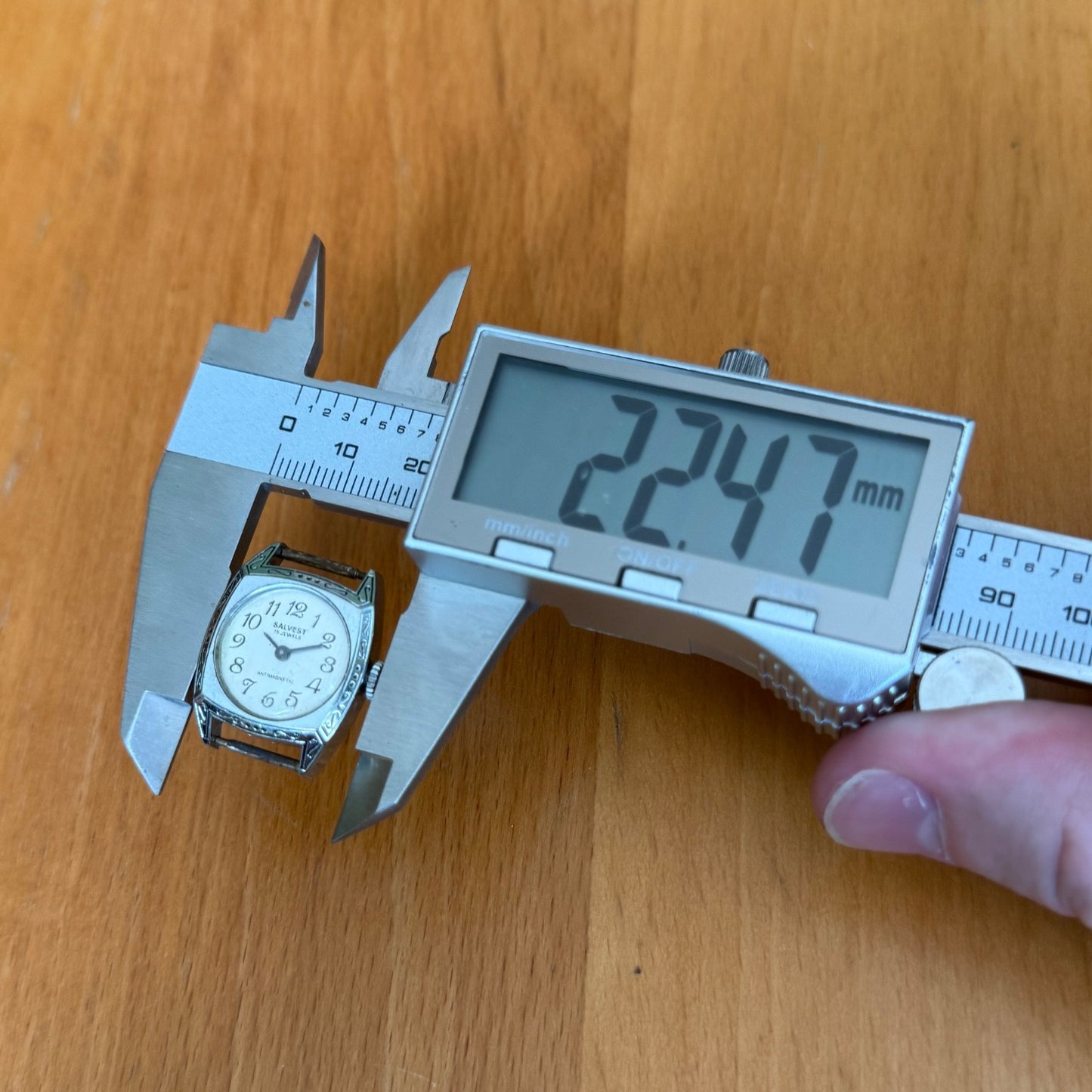 20mm Vintage Salvest 15J Cattin C64 .C Art Deco Case Manual Wind Watch PARTS