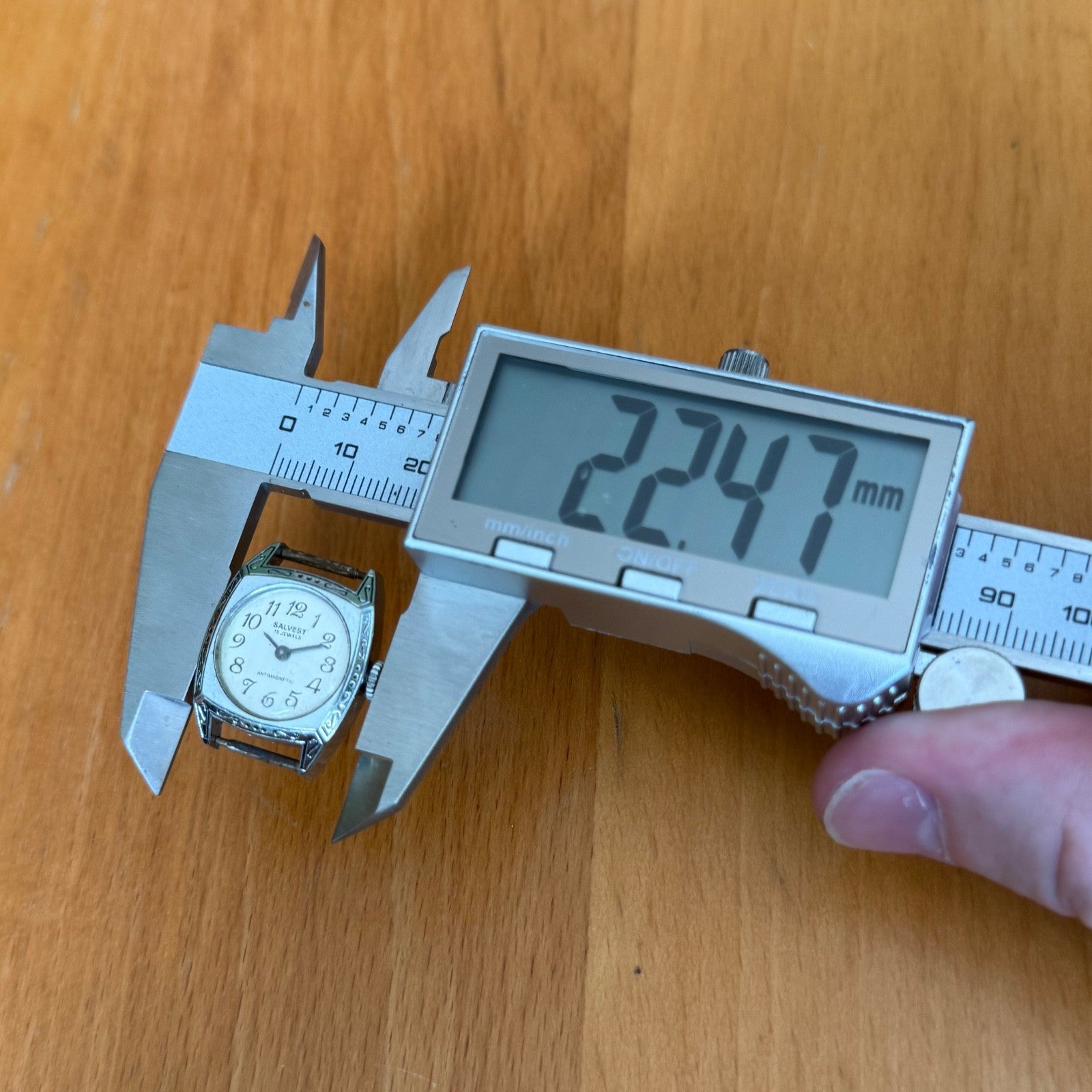 20mm Vintage Salvest 15J Cattin C64 .C Art Deco Case Manual Wind Watch PARTS