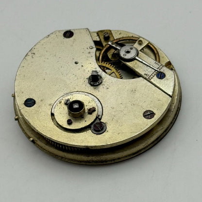 41.1mm J H Stanley Deptford Balance Intact Key Wound Pocket Watch Movement PARTS