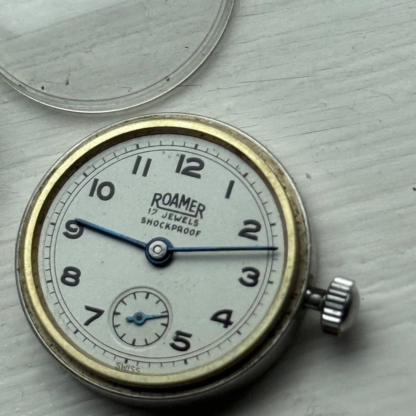 Vintage Roamer Shockproof Watch Brevete 215999 180459 Sub Secs Watch To Restore