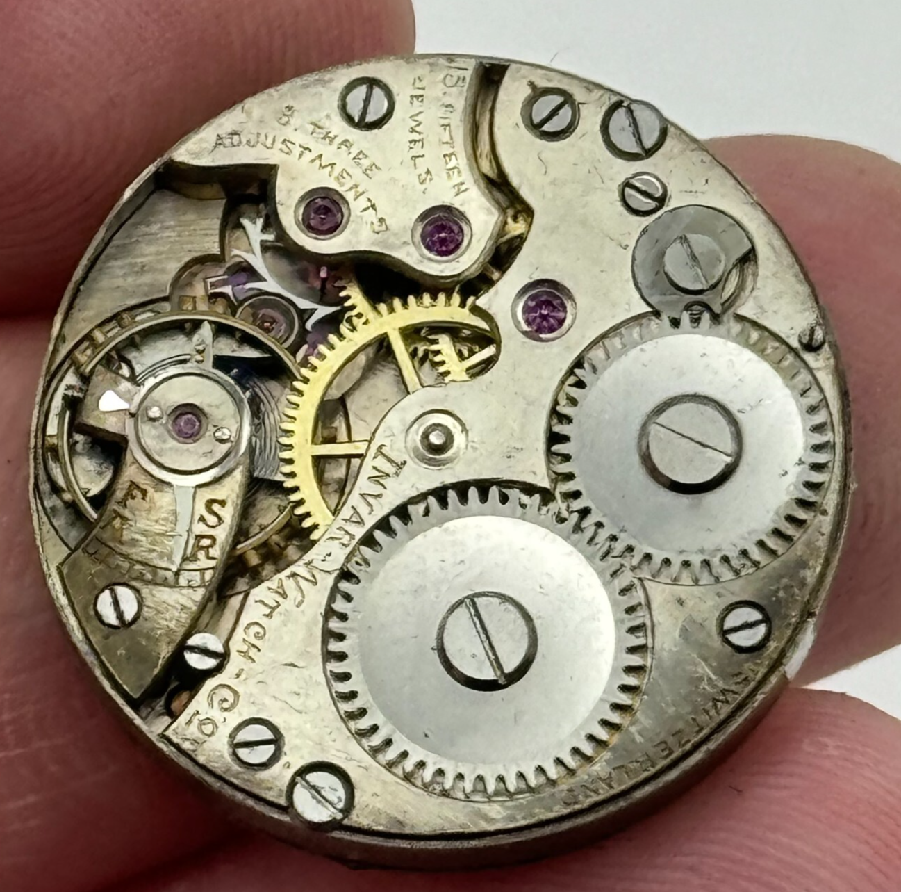 25mm Invar Watch Co 15 Jewels Quality Trench Watch Movement Manual Wind PARTS