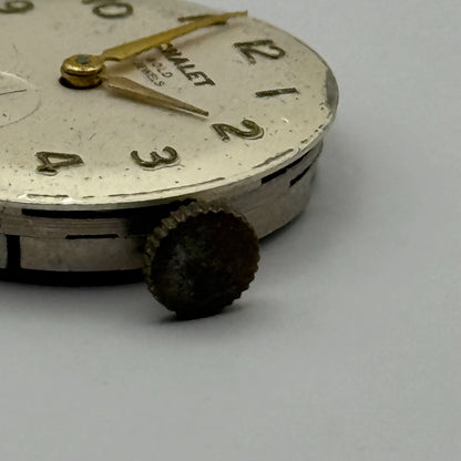 Chalet Gold 21 Jewels Watch Movement Running Manual Wind Vintage Parts 23.3mm