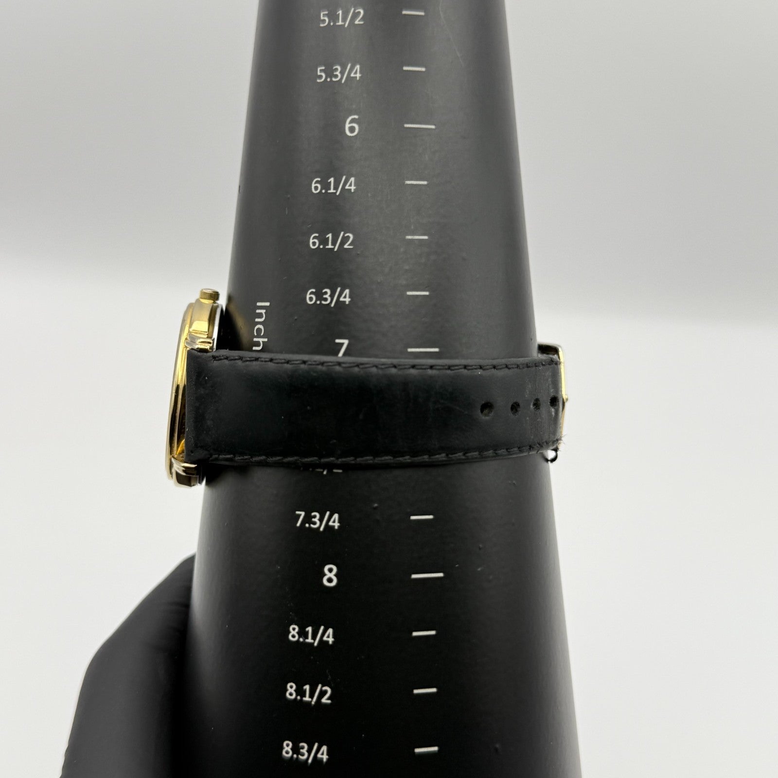 Citizen Ladies Quartz Watch Gold Tone White Dial Black Strap Japan Working 33mm