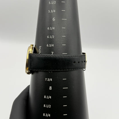 Citizen Ladies Quartz Watch Gold Tone White Dial Black Strap Japan Working 33mm