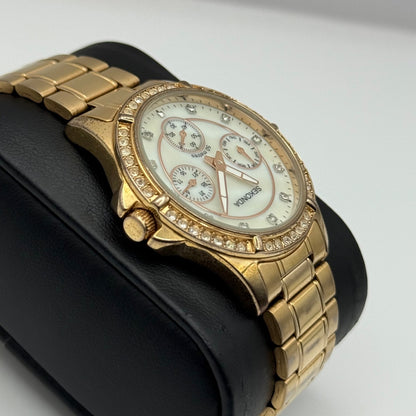 Sekonda 3 Dial Watch Rose Gold Tone Quartz Working Ladies 37mm N4740 Bracelet